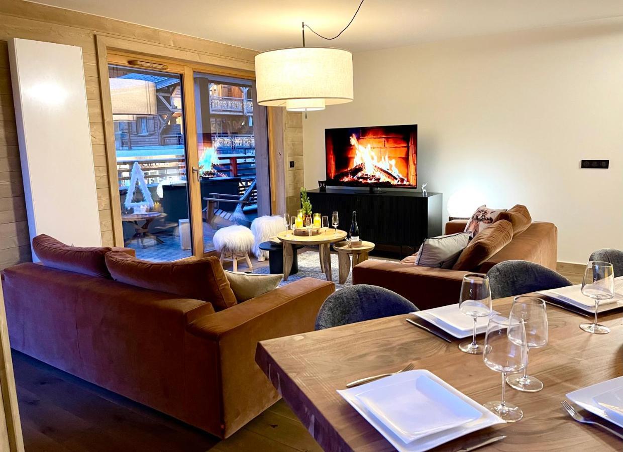Appartement De Standing Plein Centre Station, 50M Des Pistes Les Gets Luaran gambar